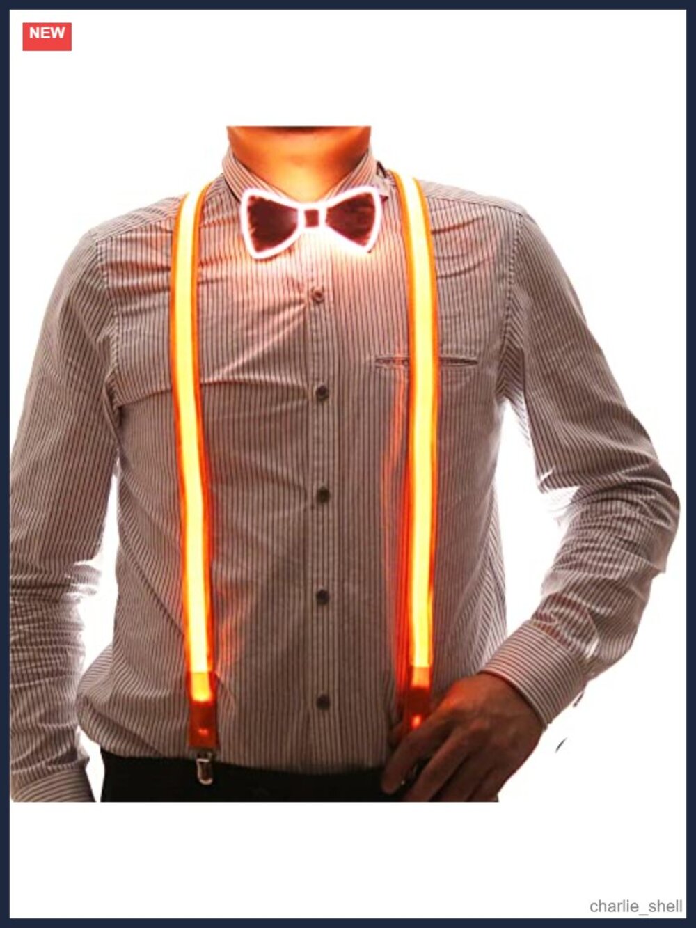 LED Light Up Suspenders & Bow Tie Set Music Festival Party Novelty
